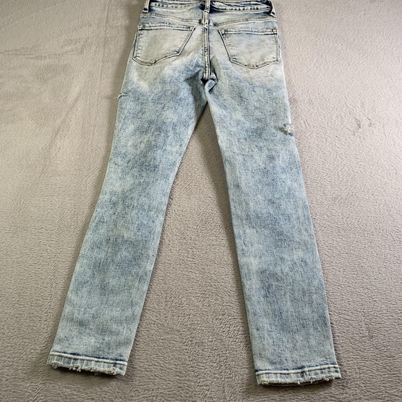 VERVET Jeans Womens 24 Light Acid Wash Mid Rise Skinny Stretch Distressed V2806 - Picture 13 of 14